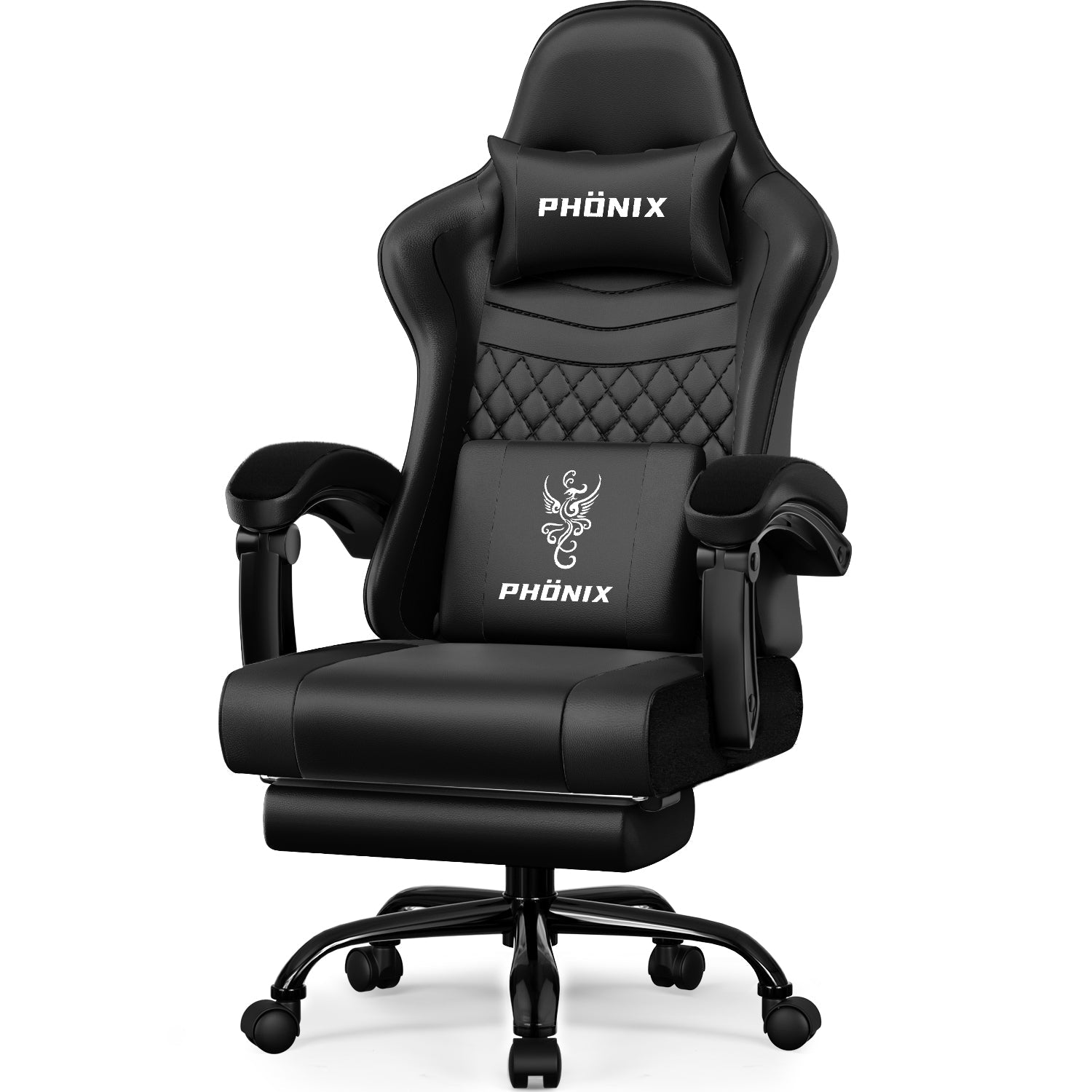 Gaming-Stuhl Gaming Stuhl mit Einteiligen Armlehnen und Ausziehbarem Fußstütze