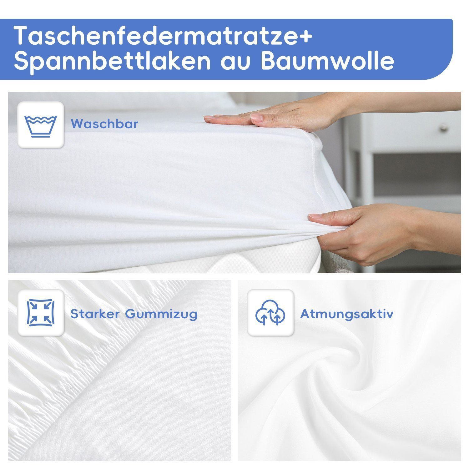 Taschenfederkernmatratze Matratze 7-Zonen Federkernmatratze H3 orthopädische matratze