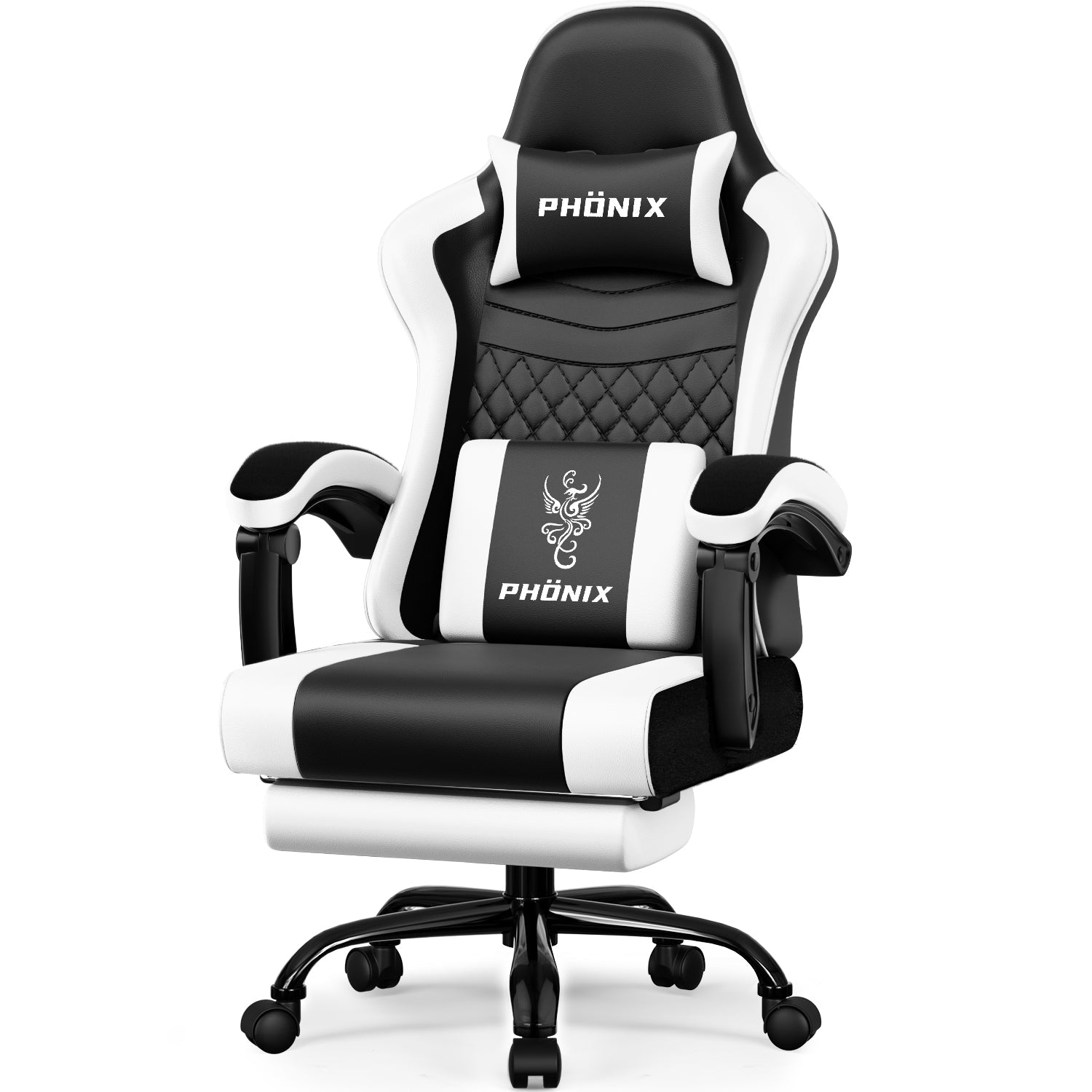 Gaming-Stuhl Gaming Stuhl mit Einteiligen Armlehnen und Ausziehbarem Fußstütze