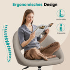 Bürostuhl Schminkstuhl,Homeoffice Stuhl mit Armlehnen,Drehstuhl mit Rrollen