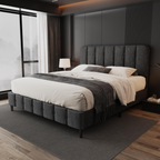 Polsterbett Bett 140x200 mit Lattenrost (Doppelbett mit gepolstertem Kopfteil, Einfache Montage, Robustes Gestell und Samtbezug), wählen Sie Größe und Farbe! Kostenlose Lieferung!