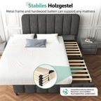 Polsterbett Bett 140x200 mit Lattenrost (Doppelbett mit gepolstertem Kopfteil, Einfache Montage, Robustes Gestell und Samtbezug), wählen Sie Größe und Farbe! Kostenlose Lieferung!