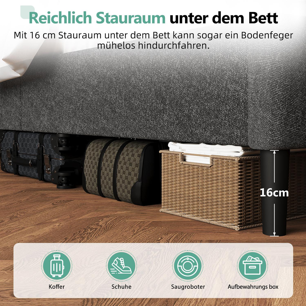 Polsterbett Bett 140x200 mit Lattenrost (Doppelbett mit gepolstertem Kopfteil, Einfache Montage, Robustes Gestell und Samtbezug), wählen Sie Größe und Farbe! Kostenlose Lieferung!