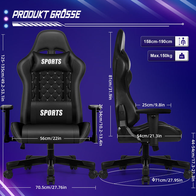 Gaming-Stuhl Ergonomischer Gaming Stuhl, Gaming Stuhl 150kg Main Image