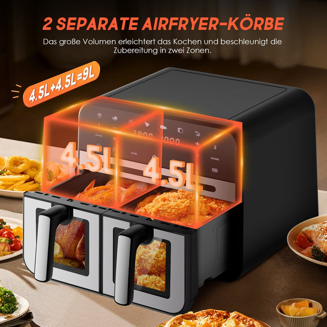 Heißluftfritteuse Geschenk Speisezange und Ölpinsel, 8-in-1, Touchscreen Main Image