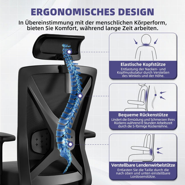 Bürostuhl Bürostuhl, Ergonomischer Schreibtischstuhl, Drehstuhl, Chefsessel Main Image