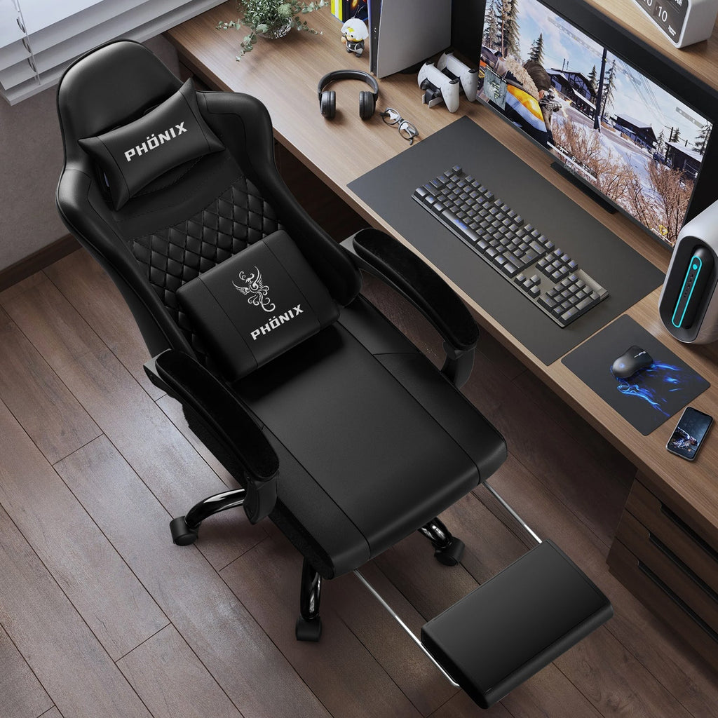Gaming-Stuhl Gaming Stuhl mit Einteiligen Armlehnen und Ausziehbarem Fußstütze