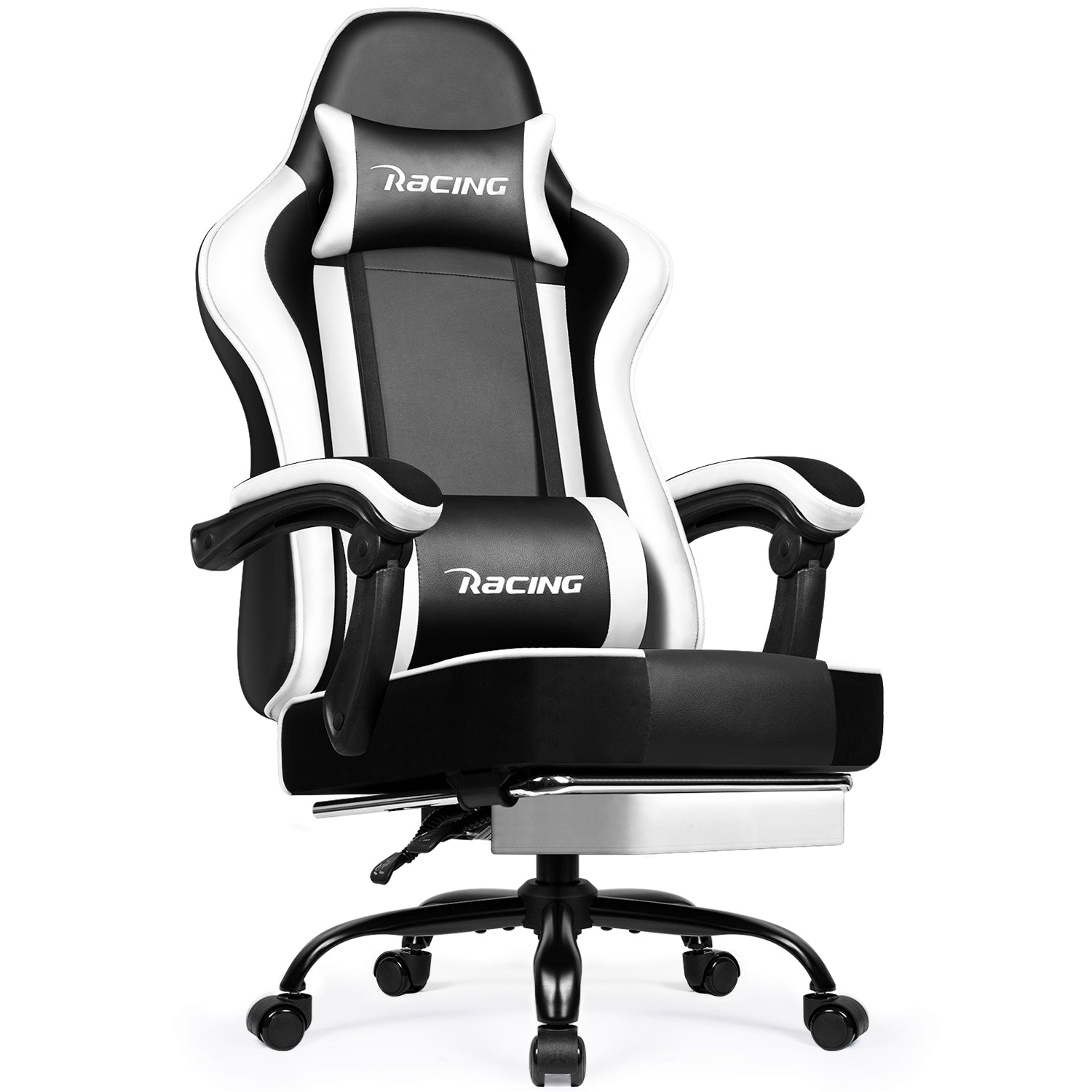 Gaming-Stuhl Gaming Stuhl mit Einteiligen Armlehnen und Ausziehbarem Fußstütze