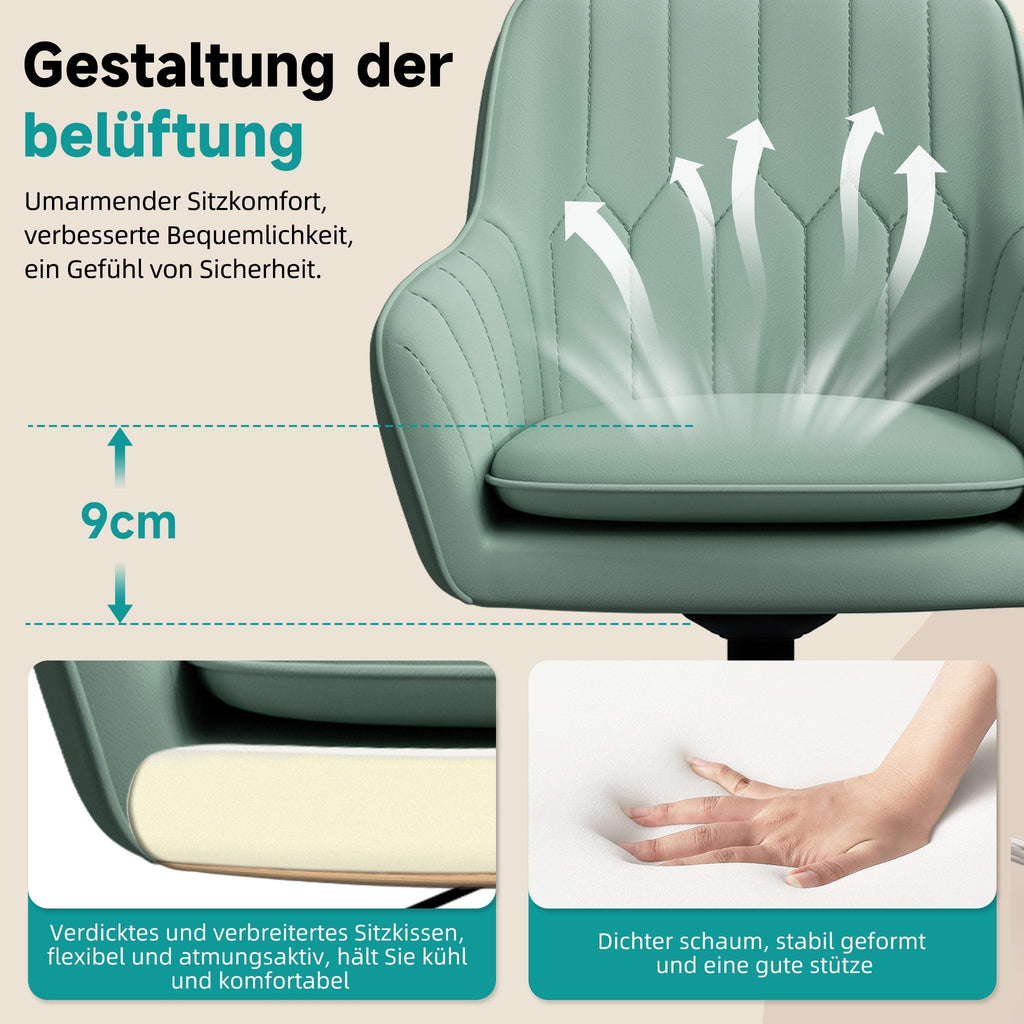 Bürostuhl Homeoffice Stuhl,Schminkstuhl mit Armlehnen und Rollen