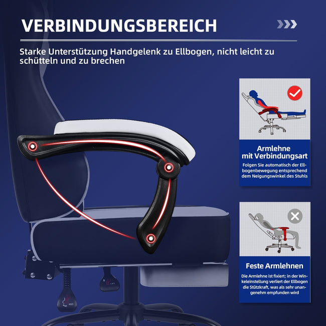 Gaming-Stuhl Gaming Stuhl, Bürostuhl Ergonomisch Wippfunktion bis zu 170° Main Image