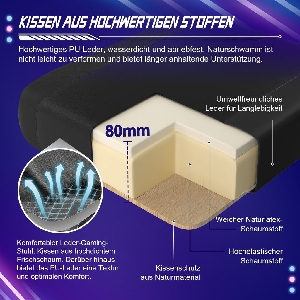 Gaming-Stuhl Ergonomischer Gaming Stuhl, Gaming Stuhl 150kg