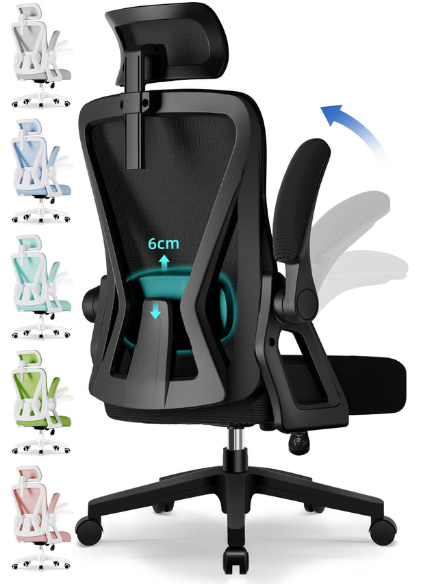 Bürostuhl Ergonomischer Bürostuhl mit klappbaren Armlehnen und Rückenlehnen Hover Image