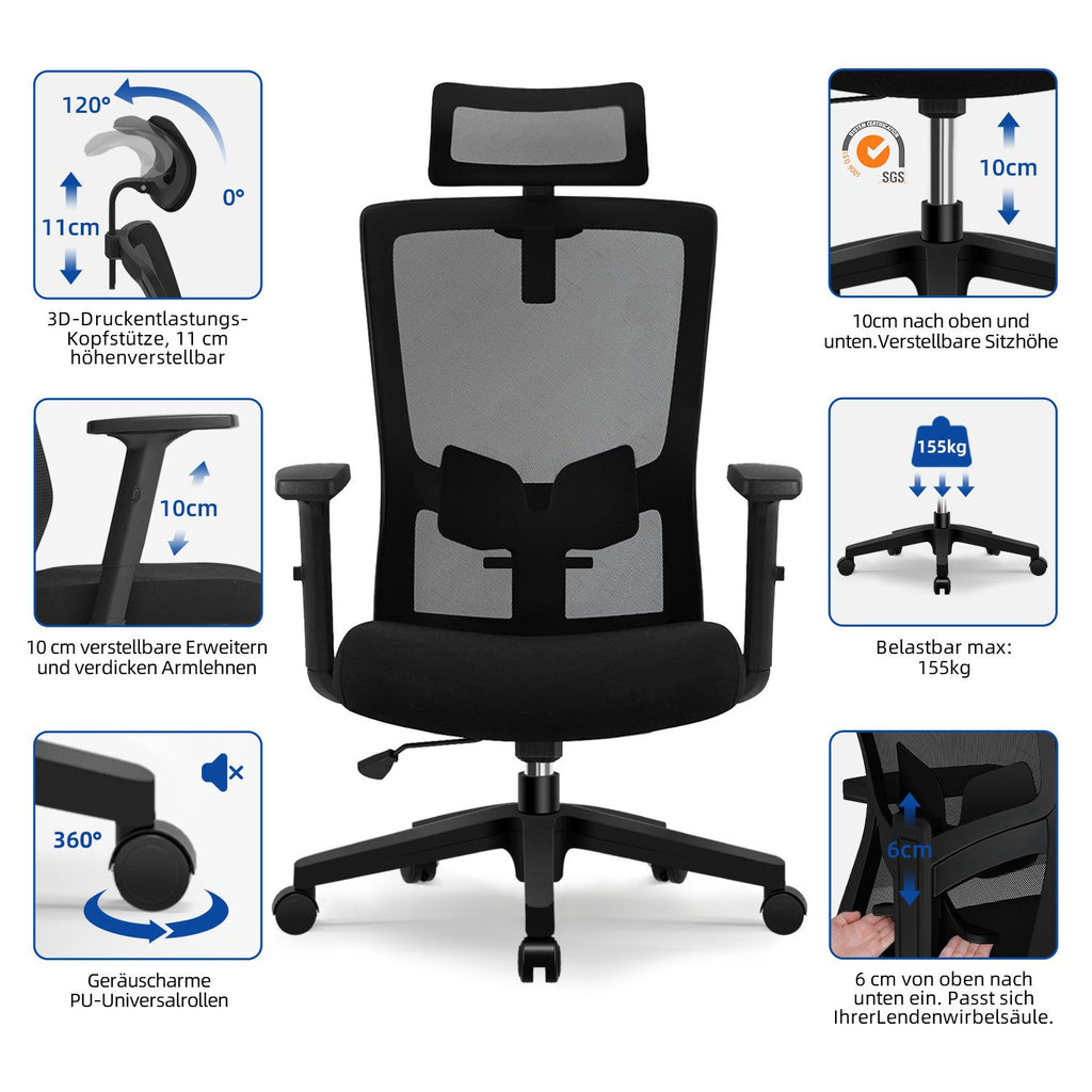 Bürostuhl Bürostuhl, Chefsessel, Ergonomischer Schreibtischstuhl, Computerstuhl