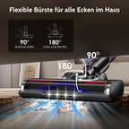 Akku-Hand-und Stielstaubsauger Akku-Staubsauger 80000Pa, 70 Min Laufzeit, 1.8L, leise