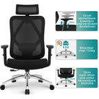Bürostuhl Bürostuhl ergonomisch, Schreibtischstuhl 3D Memory-Schaum Lendenstütze