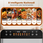 Heißluftfritteuse Dual Zone Heißluftfritteuse, 10L Airfryer mit herausnehmbarem Trenner, 2 Gestelle, Heißluftfritteuse 2 kammern, 8 Kochfunktionen