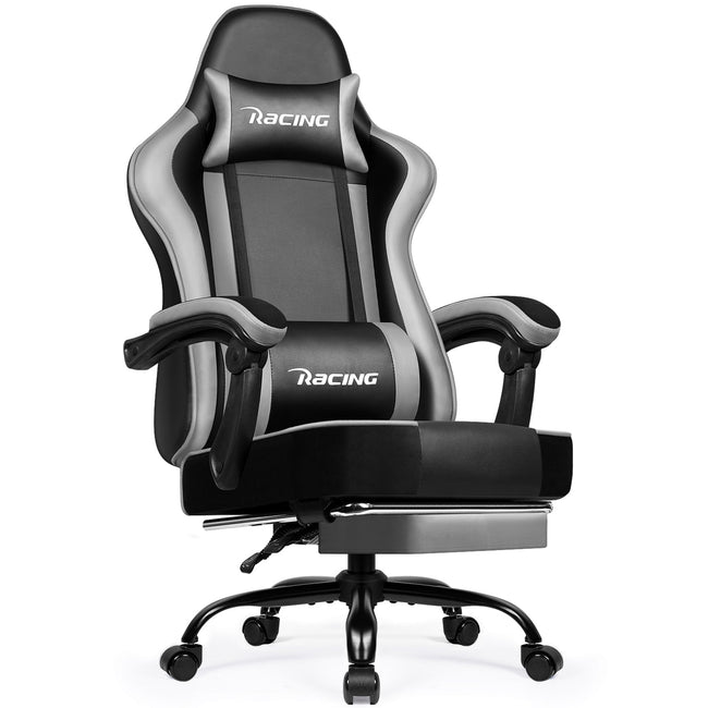 Gaming-Stuhl Gaming Stuhl mit Einteiligen Armlehnen und Ausziehbarem Fußstütze Hover Image