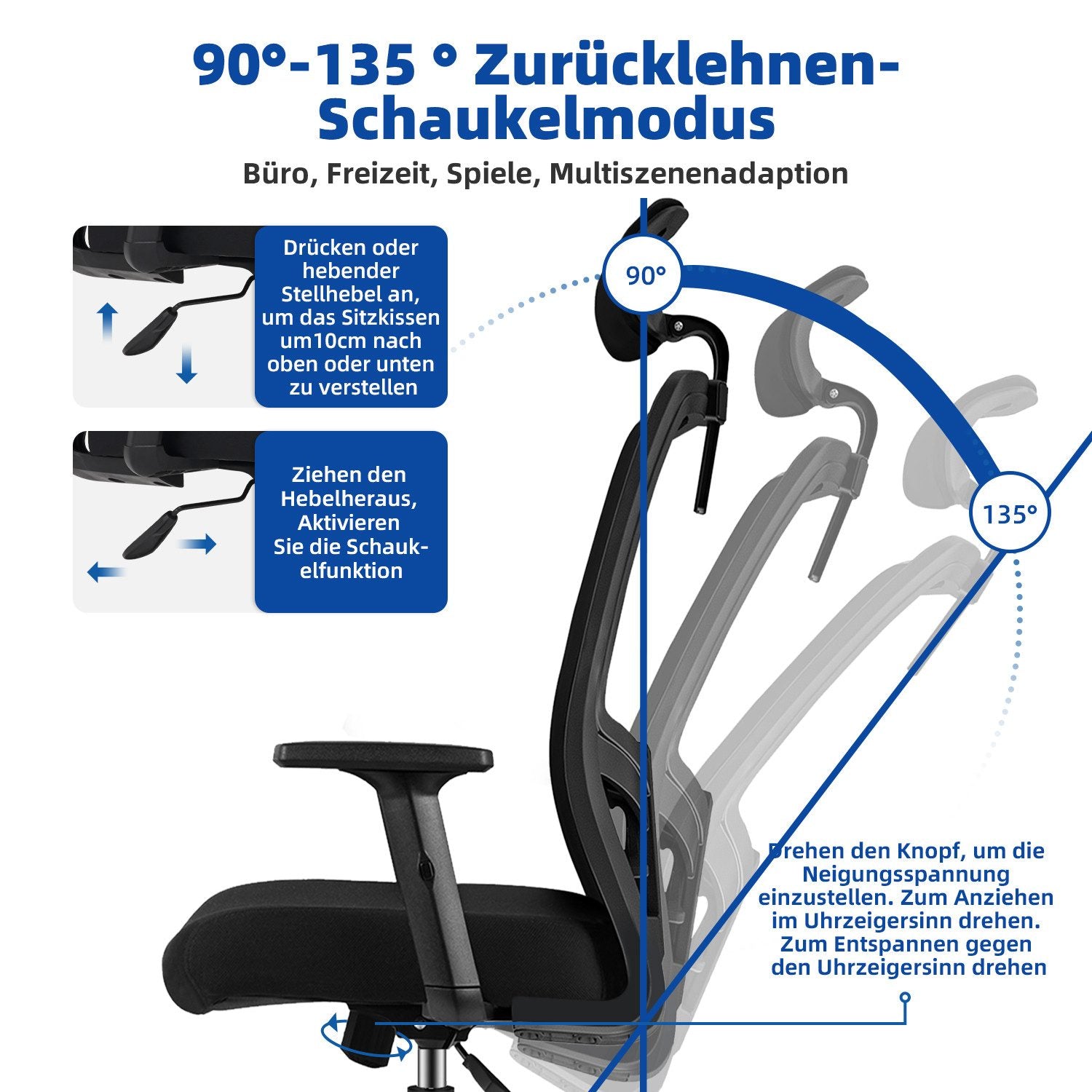 Bürostuhl Bürostuhl, Chefsessel, Ergonomischer Schreibtischstuhl, Computerstuhl