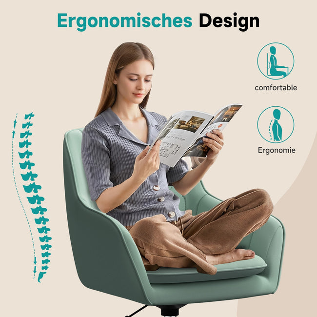 Bürostuhl Homeoffice Stuhl,Schminkstuhl mit Armlehnen und Rollen Main Image