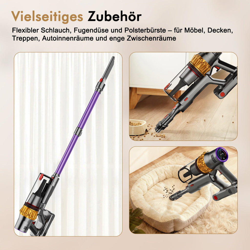 Akku-Hand-und Stielstaubsauger Akku Staubsauger 80000pa, Staubsauger Kabellos, 70Min/1,8L