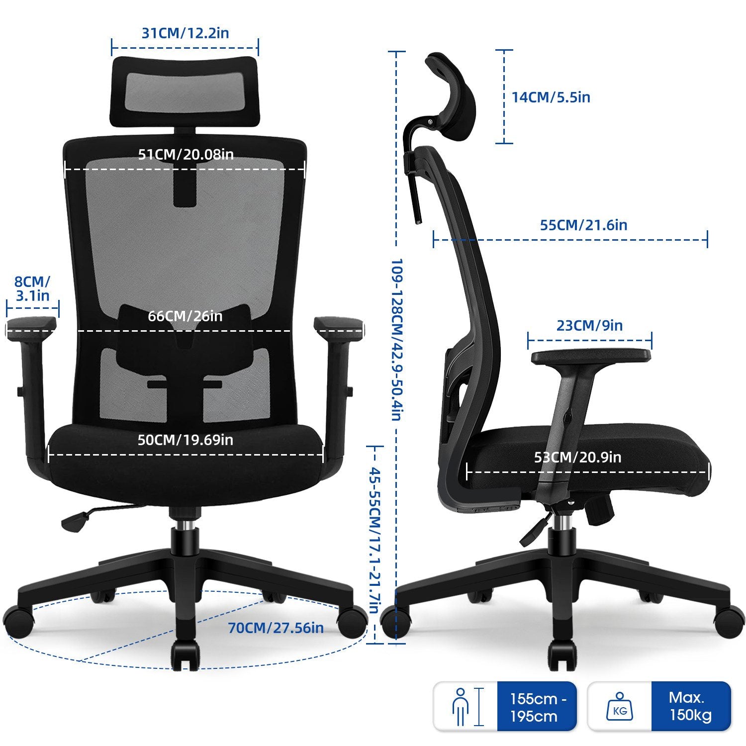 Bürostuhl Bürostuhl, Chefsessel, Ergonomischer Schreibtischstuhl, Computerstuhl
