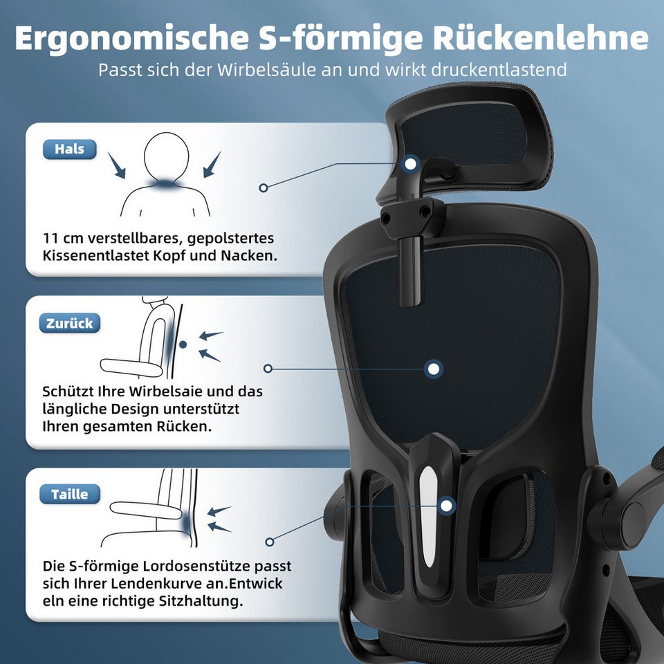 Bürostuhl Bürostuhl, Ergonomischer Schreibtischstuhl, Drehstuhl, Chefsessel